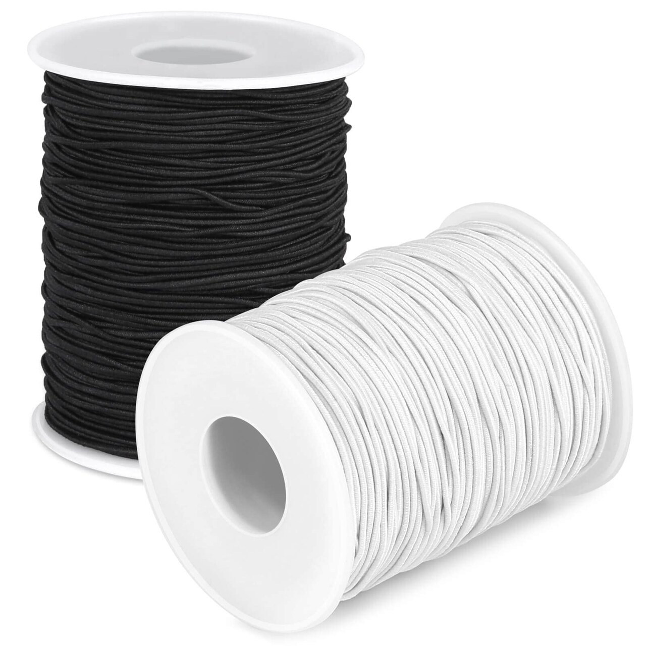 Elastic String Cord, Selizo 2 Pack Stretchy String for Bracelets, Necklace, Beading, Jewelry Making and Sewing (1.2 MM, 109 Yards, Black & White)